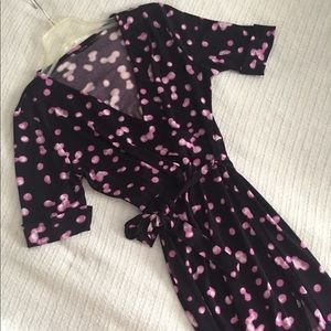 Apt 9 - Purple & Fuchsia Polka Dot Wrap Dress